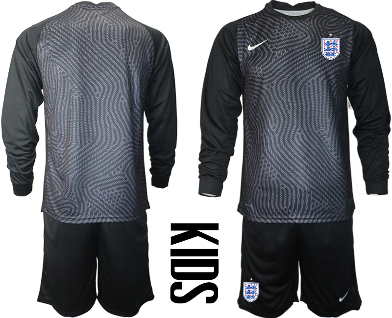 Youth 2021 European Cup England black Long sleeve goalkeeper Soccer Jersey